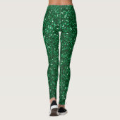 Groene Glitter Kerst Leggings (Achterkant)