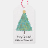 Groene glitter-kerstboom cadeaulabel (Achterkant)