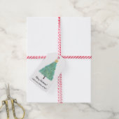 Groene glitter-kerstboom cadeaulabel (Met Touw)