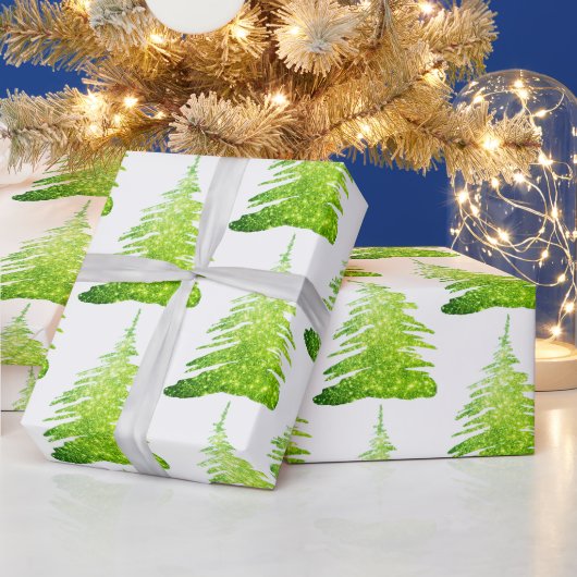 Groene Glitter Kerstboom Inpakpapier (Feestdagen)
