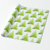 Groene Glitter Kerstboom Inpakpapier (Uitgerold)