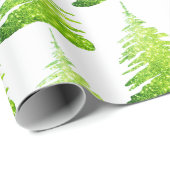 Groene Glitter Kerstboom Inpakpapier (Rol Hoek)