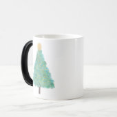 Groene glitter-kerstboom magische mok (Voorkant links)