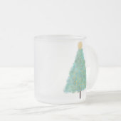 Groene glitter-kerstboom matglas koffiemok (Voorkant rechts)