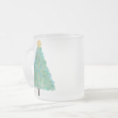 Groene glitter-kerstboom matglas koffiemok (Voorkant links)