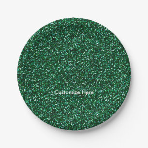 Groene Glitter Kerstfeest Party Borden Papieren Bordje