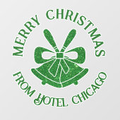 Groene Glitter Kerstklokken Aangepaste Kerstfeestd Raamsticker (Vel)