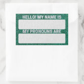 Groene Glitter-kerstnaam & ronoun-labels Rechthoekige Sticker (Tas)
