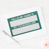Groene Glitter-kerstnaam & ronoun-labels Rechthoekige Sticker (Envelop)