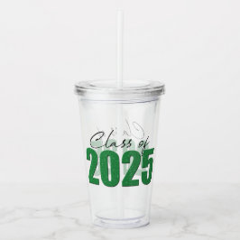 Groene Glitter Klasse van 2025 Acryl Drinkbeker