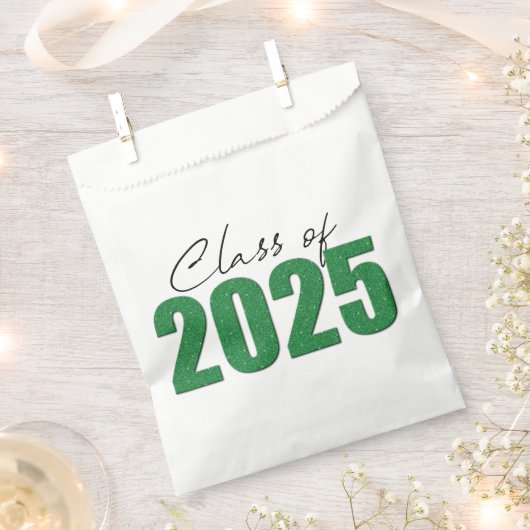 Groene Glitter Klasse van 2025 Bedankzakje (Geknipt)
