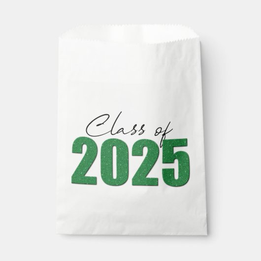 Groene Glitter Klasse van 2025 Bedankzakje (Voorkant)