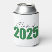 Groene Glitter Klasse van 2025 Blikjeskoeler (Blikje Achterkant)