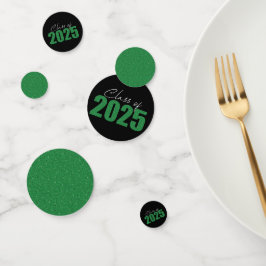Groene Glitter Klasse van 2025 Confetti