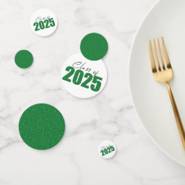 Groene Glitter Klasse van 2025 Confetti