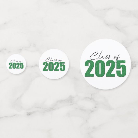 Groene Glitter Klasse van 2025 Confetti (Voorkanten)