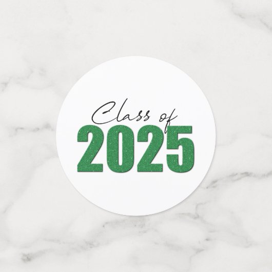 Groene Glitter Klasse van 2025 Confetti (Kleine voorkant)