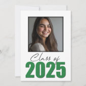 Groene Glitter Klasse van 2025 Foto Aankondiging (Voorkant)
