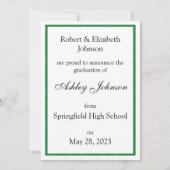 Groene Glitter Klasse van 2025 Foto Aankondiging (Achterkant)