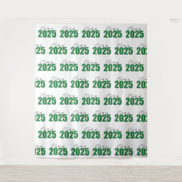 Groene Glitter Klasse van 2025 Foto Achtergrond Wandkleed