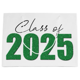 Groene Glitter Klasse van 2025 Groot Cadeauzakje
