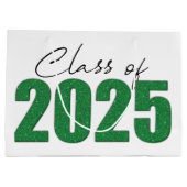 Groene Glitter Klasse van 2025 Groot Cadeauzakje (Achterkant)
