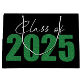 Groene Glitter Klasse van 2025 Groot Cadeauzakje (Voorkant)