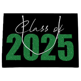 Groene Glitter Klasse van 2025 Groot Cadeauzakje