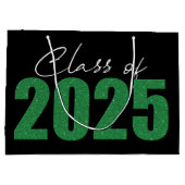 Groene Glitter Klasse van 2025 Groot Cadeauzakje (Achterkant)