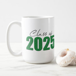 Groene Glitter Klasse van 2025 Koffiemok