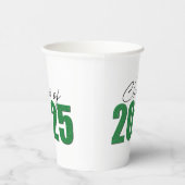 Groene Glitter Klasse van 2025 Papieren Bekers (Rechts)