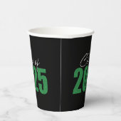 Groene Glitter Klasse van 2025 Papieren Bekers (Rechts)
