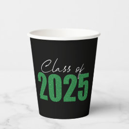 Groene Glitter Klasse van 2025 Papieren Bekers