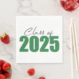 Groene Glitter Klasse van 2025 Servet