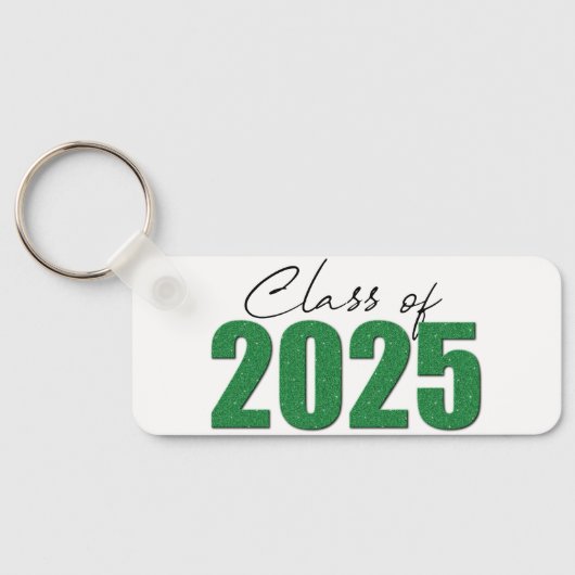 Groene Glitter Klasse van 2025 Sleutelhanger (Achterkant)