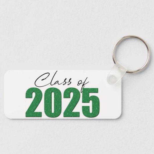 Groene Glitter Klasse van 2025 Sleutelhanger (Voorkant)