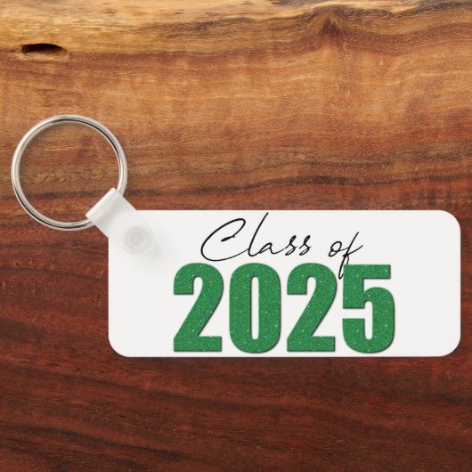 Groene Glitter Klasse van 2025 Sleutelhanger (Achterkant)