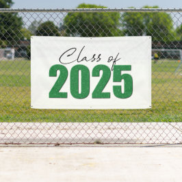 Groene Glitter Klasse van 2025 Spandoek