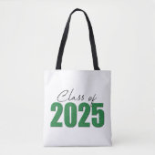 Groene Glitter Klasse van 2025 Tote Bag (Voorkant)