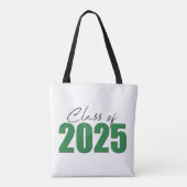 Groene Glitter Klasse van 2025 Tote Bag (Achterkant)