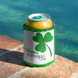 Groene Glitter Klaver Gelukkig St. Patrick's Day Blikjeskoeler