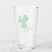 Groene Glitter Klaver Gelukkig St. Patrick's Day Glas (Achterkant)