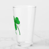 Groene Glitter Klaver Gelukkig St. Patrick's Day Glas (Links)
