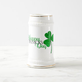 Groene Glitter Klaver Gelukkige St. Patrick's Dag  Bierpul