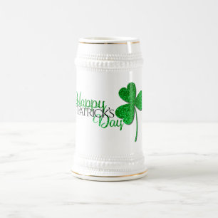 Groene Glitter Klaver Gelukkige St. Patrick's Dag  Bierpul