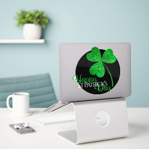 Groene Glitter Klaver Gelukkige St. Patrick's Dag  Sticker