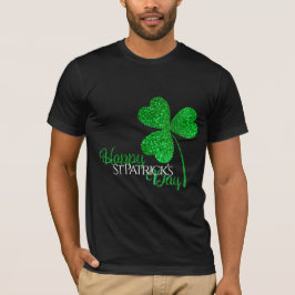 Groene Glitter Klaver Gelukkige St. Patrick's Dag  T-shirt