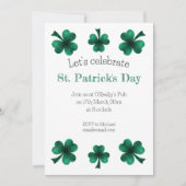 Groene Glitter Klaver St. Patrick's Day Wit Kaart (Voorkant)
