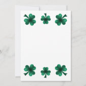 Groene Glitter Klaver St. Patrick's Day Wit Kaart (Achterkant)