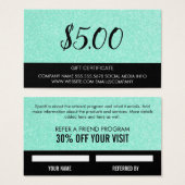 Groene Glitter | Korteningskaart Visitekaartje (Voorkant /achterkant)